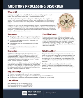 Auditory Processing Disorder Fact Sheet