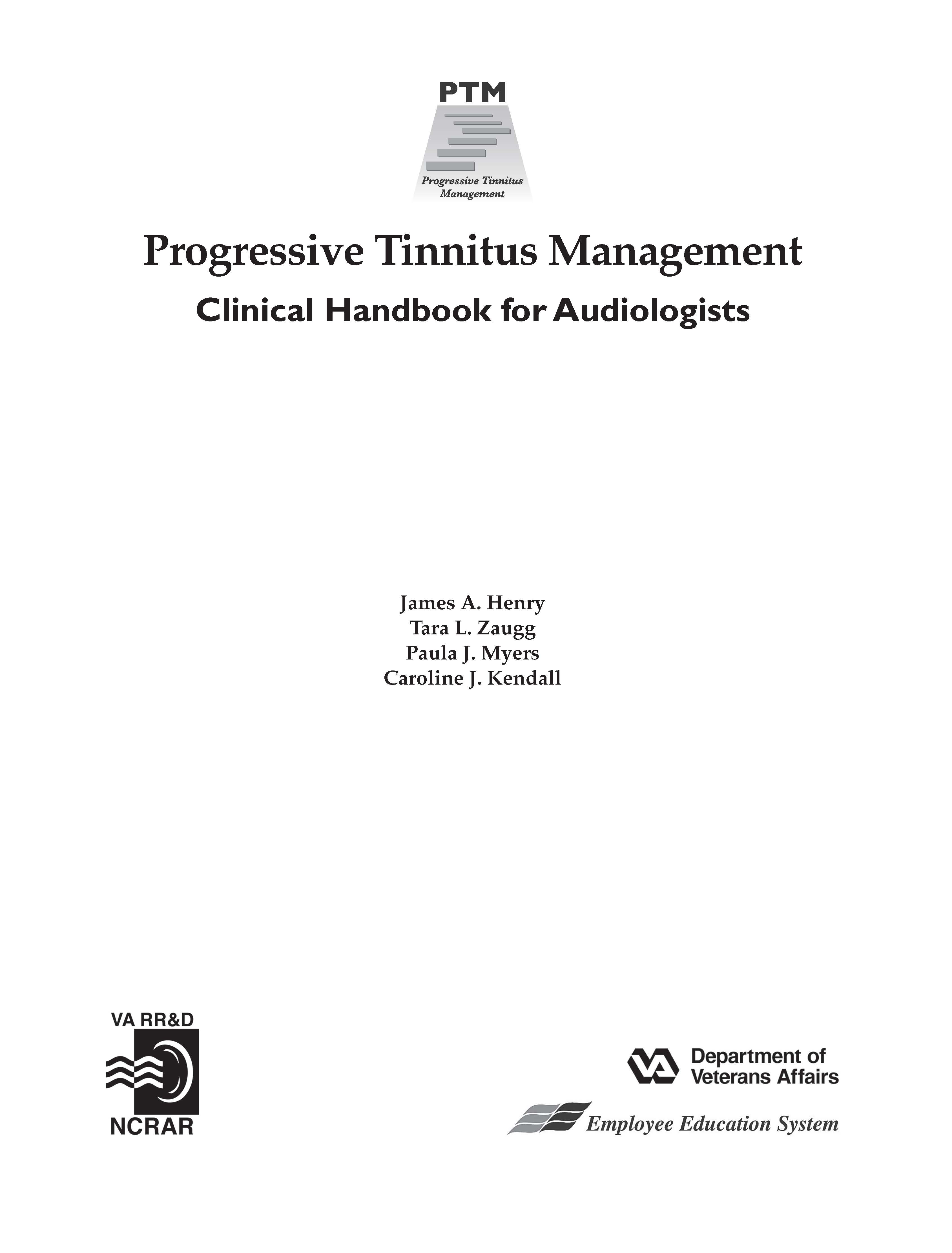 HCE - 850 PTM Progressive Tinnitus Management Clinical Handbook for Audiologists