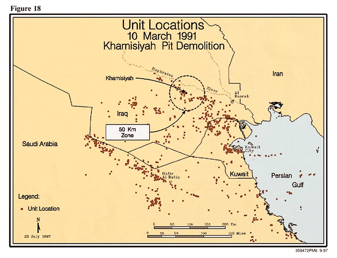 Figure 18. Unit Locations March 10, 1991, Khamisiyah Pit Demolition