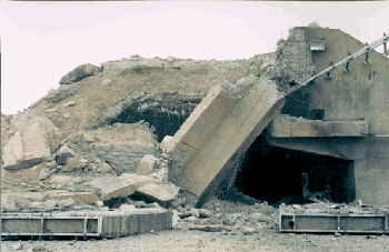 Figure 7. Damaged entrance to hardened aircraft shelter