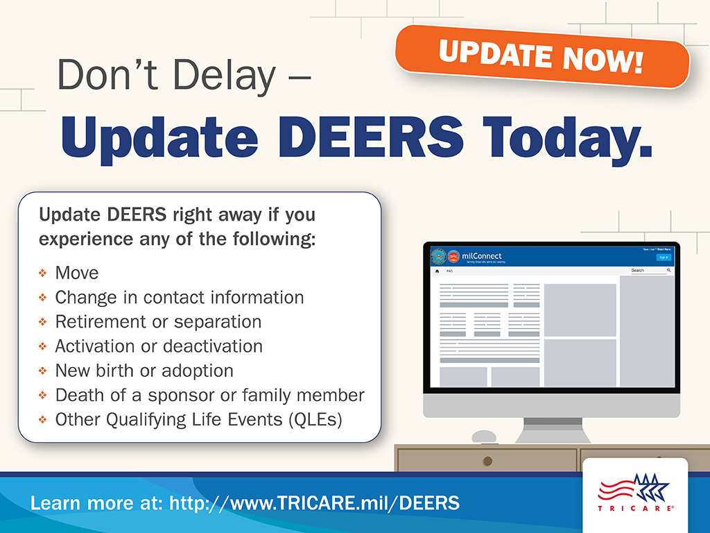 Link to Infographic: DEERS promo screensaver image