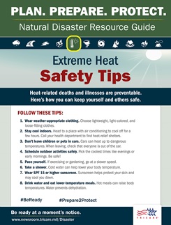 Infographic offers general safety tips for situations of extreme heat.