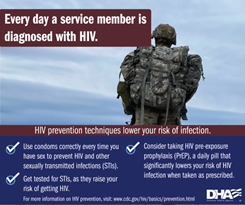 HIV PrEP Infographic - Every day a service member is diagnosed with HIV. 