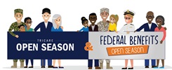 A toolkit banner graphic with beneficiaries holding the Open Season banner.