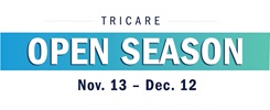 TRICARE Open Season banner with dates Nov. 13 – Dec. 12 at the bottom of the banner.