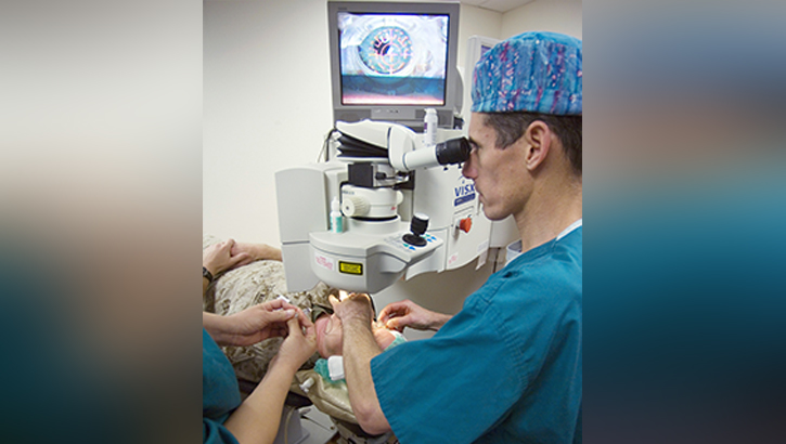 Then Navy Capt. (Dr.) Joseph Pasternak performs eye surgery at Walter Reed National Military Medical Center.  (Courtesy photo)