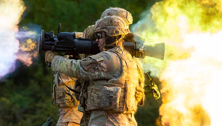 Link to Photo: Soldiers wear hearing protection while firing an M3 multi-role anti-armor antipersonnel weapon system during live-fire training at Joint Base Elmendorf-Richardson, Alaska, Sept. 15, 2021. 