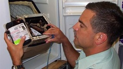 Retired Army Col. Francisco "Frank" Rentas shown in 2003 with the 'Golden Hour Container.'