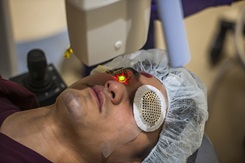 Cadet Saverio Macrina, U.S. Military Academy West Point, receives corneal cross-linking procedure at Fort Belvoir Community Hospital, Va., Nov. 21, 2016. (DoD photo by Reese Brown)