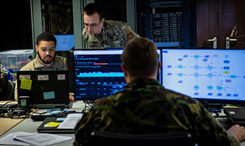 Tacet Venari participants analyze metadata to identify any suspicious activity on the network during exercise Tacet Venari at Ramstein Air Base, Germany, May 12, 2022. The two-week cyber exercise provides Airmen the opportunity to identify, detect and respond to cyber threats. The exercise gives participants hands-on experience on how to recognize irregularities in the network. (U.S. Air Force photo by Airman 1st Class Jared Lovett)