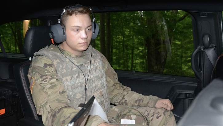 Pfc. Calvin Masson, an infantryman with 2nd Battalion, 22nd Infantry Regiment, 1st Brigade Combat Team, 10th Mountain Division (LI), and a native of Denver, conducts a “FitCheck” of his hearing protection prior to firing an M3 Multi-Role Anti-Armor Anti-Personnel Weapon System (MAAWS) during a training event near Fort Drum, N.Y.  (Photo: Warren Wright)