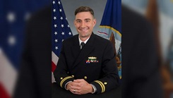 Studio photograph of Navy Lt. Travis Kelley