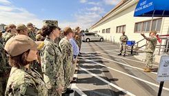 Military medical personnel at ceremony