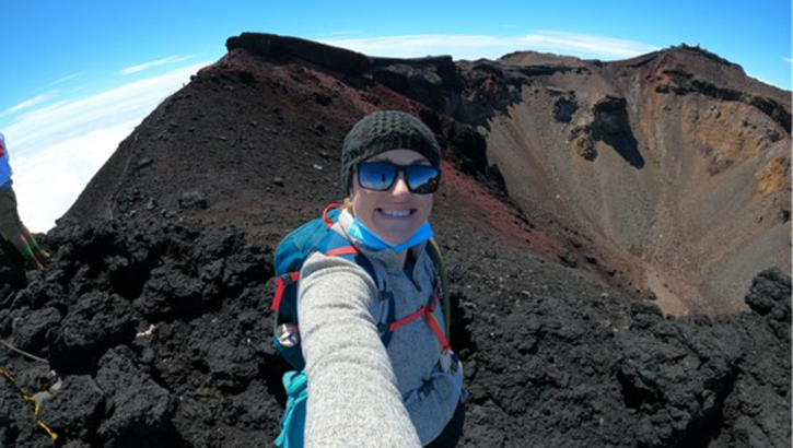 U.S. Navy Lt. Claire Burke reaches the summit of Mount Fuji in Honshu, Japan, the tallest mountain in the country and of the highest peaks in the world. Although Burke’s journey has taken her to many ports, she always dreamed that one day she would have the privilege of working at Walter Reed National Military Medical Center. “It’s like nothing I’ve ever experienced in my 11 years as a Navy nurse,” commented Burke, enjoying the opportunity to work with and mentor nurses from the U.S. Army, U.S. Navy, and U.S. Air Force. (Courtesy Photo)