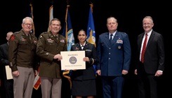 Graduation group picture at San Antonio Uniformed Services Health Education Consortium graduation ceremony.