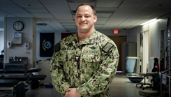 Hospital Corpsman Second Class Nicholas Turi  poses for picture