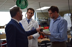 David J. Shulkin, Secretary of the Department of Veterans Affairs, visits Walter Reed National Military Medical Center Bethesda, Maryland, April 27. Shulkin, who visited the medical center for the first time, spoke with various providers throughout the facilities to learn about the medical care given at the hospital.