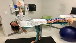 Military personnel in a yoga pose