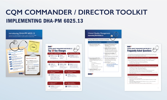 CQM Overview Infographic, Top 10 Key Changes Infographic, MTF Commander/Director CQM Checklist and CQM FAQ Fact Sheet